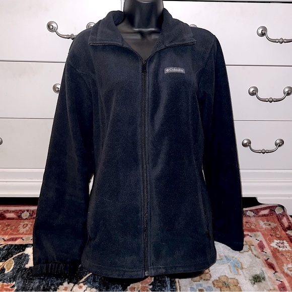 Columbia Black Fleece Zip Up Jacket Size L - Picture 4 of 11